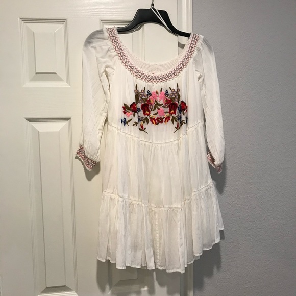 FREE PEOPLE SUN BEAMS MINI DRESS IN WHITE NWT - Picture 8 of 9